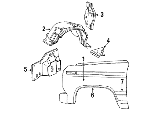 1989 Ford F-250 Emblem Diagram for E7TZ-16098-B