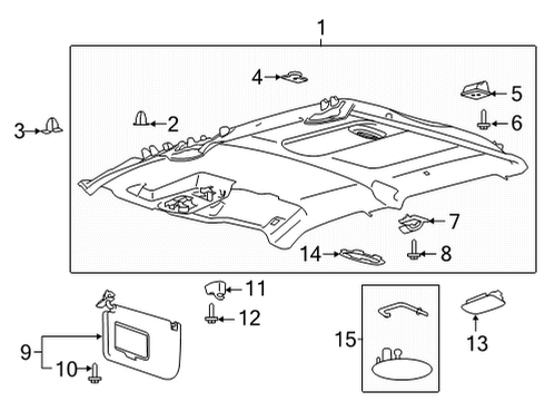 2023 Ford F-150 VISOR ASY - SUN Diagram for JL3Z-1504105-ZA