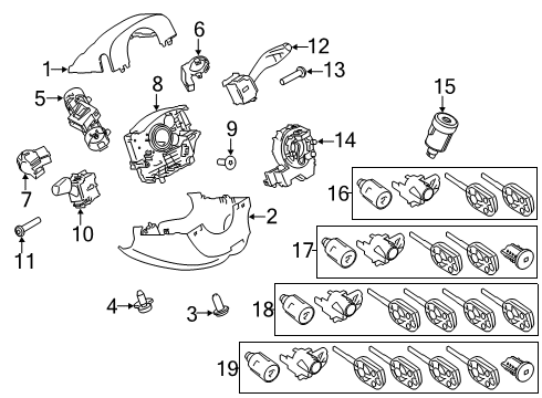 2021 Ford Transit Connect SHROUD ASY - STEERING COLUMN Diagram for CM5Z-3530-AD