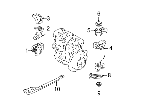 2007 Ford Escape Engine Motor Transmission-Front Bracket Diagram for 5L8Z-6061-BB