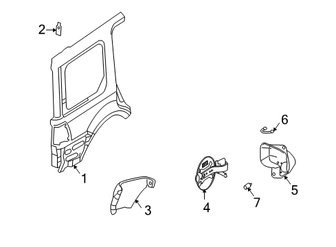 2004 Lincoln Navigator Quarter Panel & Components Diagram