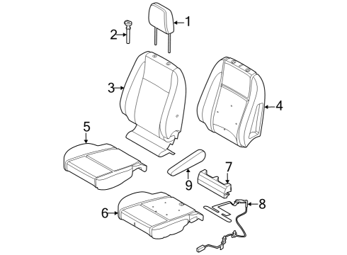 2023 Ford E-Transit Front Seat Components Diagram 1 - Thumbnail