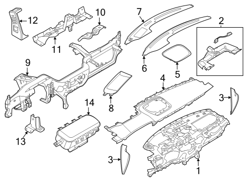 2022 Lincoln Aviator INSULATOR - INSTRUMENT PANEL Diagram for LC5Z-7801670-AB