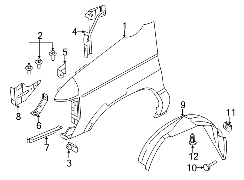 2014 Ford E-150 Fender & Components Diagram