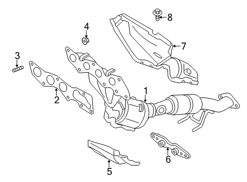 2019 Ford Escape Exhaust Manifold And Catalyst Diagram for JJ5Z-5G232-A