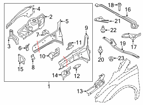 2016 Ford Transit Connect APRON ASY - FRONT FENDER Diagram for DV4Z-16055-J