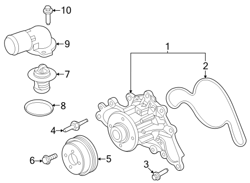 2023 Ford F-250 Super Duty Water Pump Diagram 3 - Thumbnail