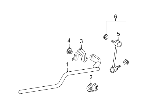 2008 Ford Fusion Stabilizer Bar & Components - Front Diagram