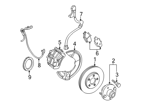 2001 Ford Taurus Splash Shield Diagram for 4F1Z-2K005-AA