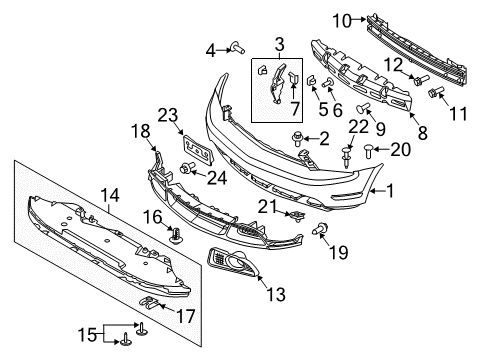 2012 Ford Mustang Bumper Assembly - Front Diagram for AR3Z-17D957-BA