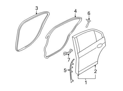 2011 Ford Fusion Rear Door, Body Diagram 2 - Thumbnail