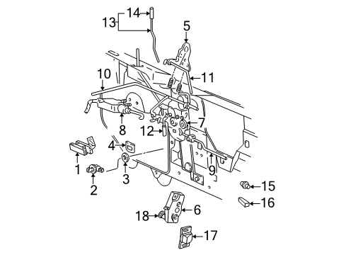 2003 Ford Explorer Sport Lift Gate - Lock & Hardware Diagram