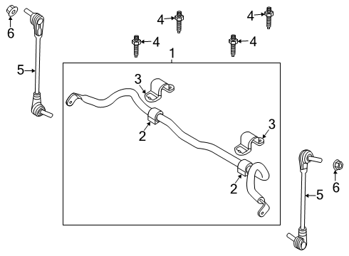 2021 Ford Escape Stabilizer Bar & Components - Front Diagram