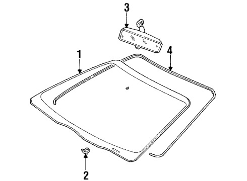 1999 Ford Taurus Moulding - Windshield Diagram for F7DZ-5403144-A