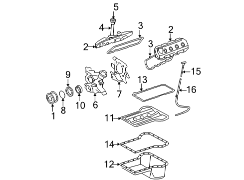 2004 Ford F-350 Super Duty Engine Parts & Mounts, Timing, Lubrication System Diagram 5 - Thumbnail