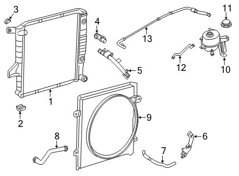 2006 Ford Ranger Radiator & Components Diagram 1 - Thumbnail