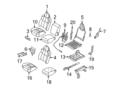 2008 Ford F-350 Super Duty Seat Cushion Cover Assembly Diagram for 8C3Z-2562900-BD