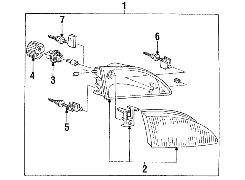 1996 Ford Mustang Headlamps Diagram