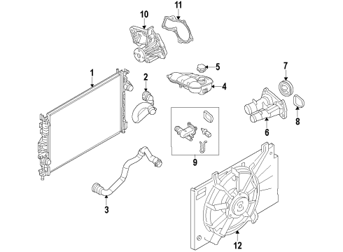 2015 Ford Transit Connect Cooling System, Radiator, Water Pump, Cooling Fan Diagram 4 - Thumbnail