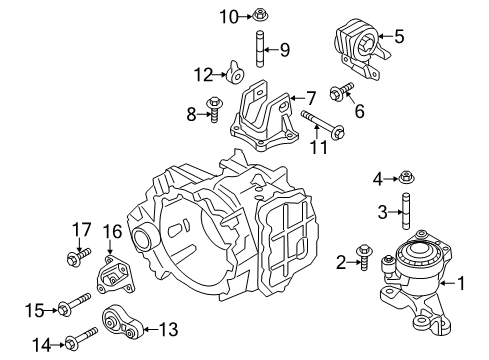 2013 Ford Edge Engine & Trans Mounting Diagram 1 - Thumbnail