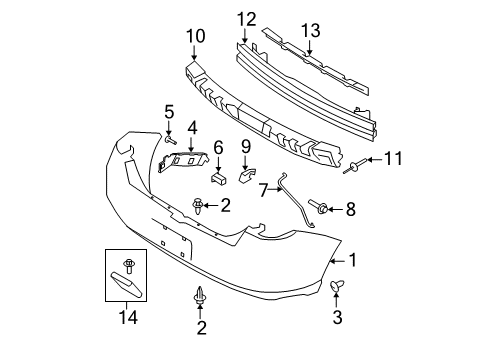 2011 Ford Focus Rear Bumper Diagram 1 - Thumbnail