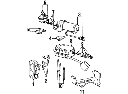 1993 Lincoln Town Car Indicator Assembly Diagram for F2AZ-2C189-A