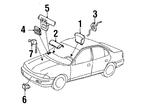 1997 Mercury Mystique Module Assembly - Ecu Diagram for F7RZ-54043B13-AAF