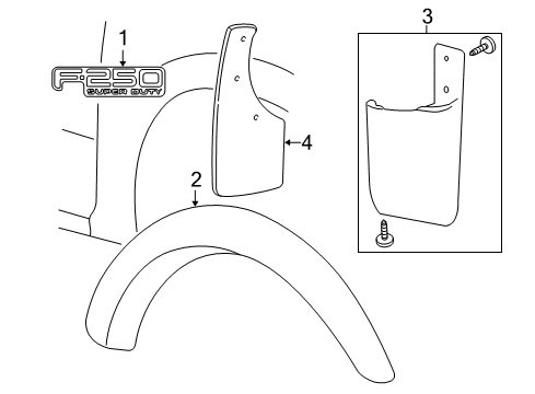 2001 Ford F-250 Super Duty Exterior Trim - Fender Diagram