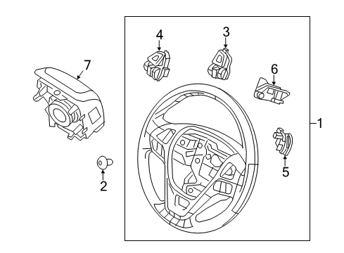 2016 Ford Police Interceptor Sedan Steering Wheel Assembly Diagram for DG1Z-3600-CB