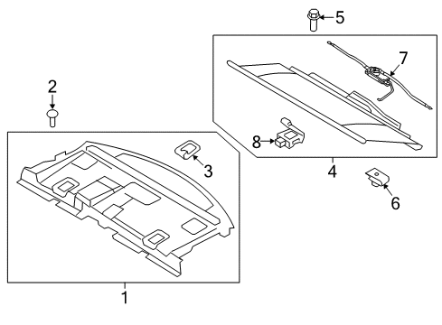 2015 Lincoln MKS Interior Trim - Rear Body Diagram 1 - Thumbnail