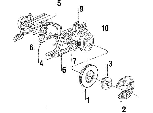 1985 Ford Mustang Rear Suspension, Axle Housing, Control Arm Diagram 1 - Thumbnail