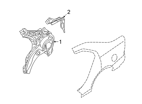 2006 Mercury Milan Inner Structure - Quarter Panel Diagram