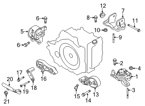 2013 Lincoln MKT Engine & Trans Mounting Diagram