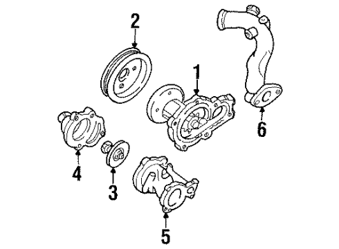 1999 Mercury Villager Pulley - Water Pump Diagram for XF5Z-8509-AA