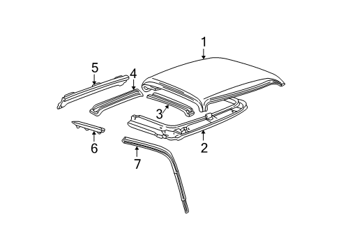 2002 Ford Ranger Weatherstrip Diagram for 8L5Z-1351222-A