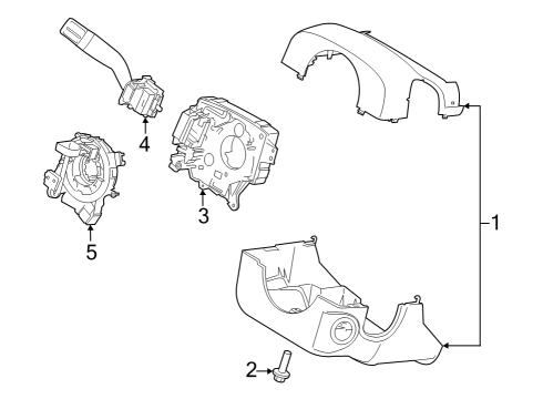 2023 Ford F-150 Lightning Shroud, Switches & Levers Diagram 1 - Thumbnail