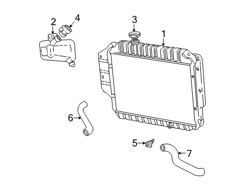 1996 Ford E-350 Econoline Club Wagon Tank Assembly - Radiator Diagram for F2UZ-8A080-A