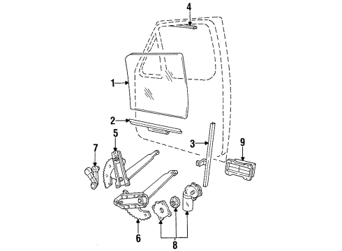 1995 Ford Bronco Tail Gate Diagram 1 - Thumbnail