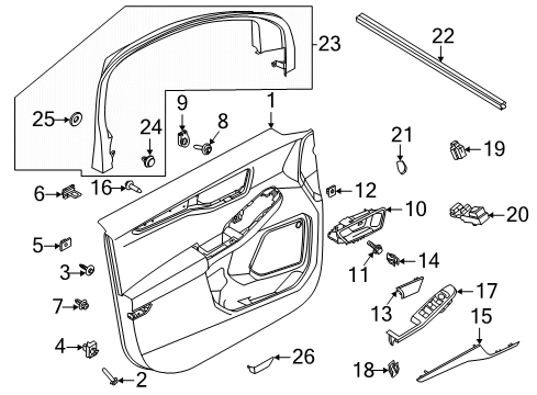 2022 Ford Escape PANEL - DOOR TRIM - LOWER Diagram for LJ6Z-7823943-CA