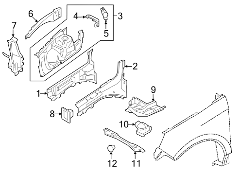 2017 Ford Edge Cross Member Assembly - Front Diagram for DP5Z-5410684-A