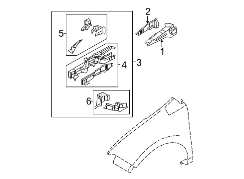 2007 Ford Edge Structural Components & Rails Diagram