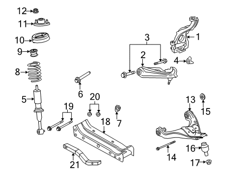 2009 Ford Explorer Kit - Front Suspension Strut Diagram for 6L2Z-18183-B