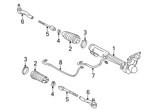 2009 Mercury Grand Marquis Steering Column & Wheel, Steering Gear & Linkage Diagram 3 - Thumbnail