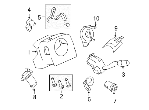 2009 Ford F-250 Super Duty Shroud Assembly - Steering Column Diagram for 7C3Z-3530-AB