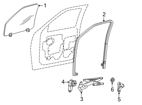 2001 Ford F-150 Front Door - Glass & Hardware Diagram 2 - Thumbnail