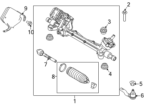 2012 Lincoln MKS Steering Column & Wheel, Steering Gear & Linkage Diagram 4 - Thumbnail