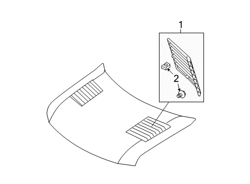 2012 Ford F-150 Exterior Trim - Hood Diagram