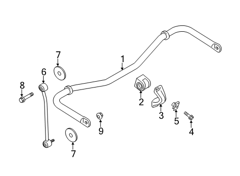 2021 Ford Transit-350 HD Stabilizer Bar & Components - Rear Diagram