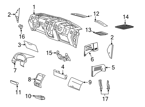 2007 Ford F-150 Panel - Instrument Diagram for 6L3Z-1504608-AA