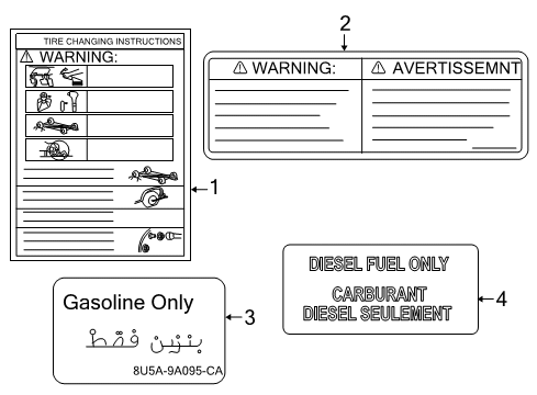 2009 Ford F-250 Super Duty Information Labels Diagram